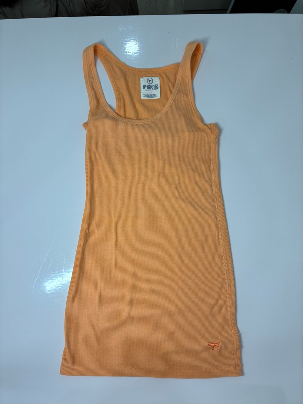 PINK Victoria's Secret Orange Ribbed Tank Top
